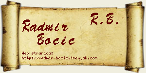 Radmir Bocić vizit kartica